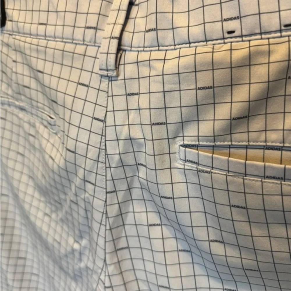 adidas Men's Blue Check Pattern Shorts
